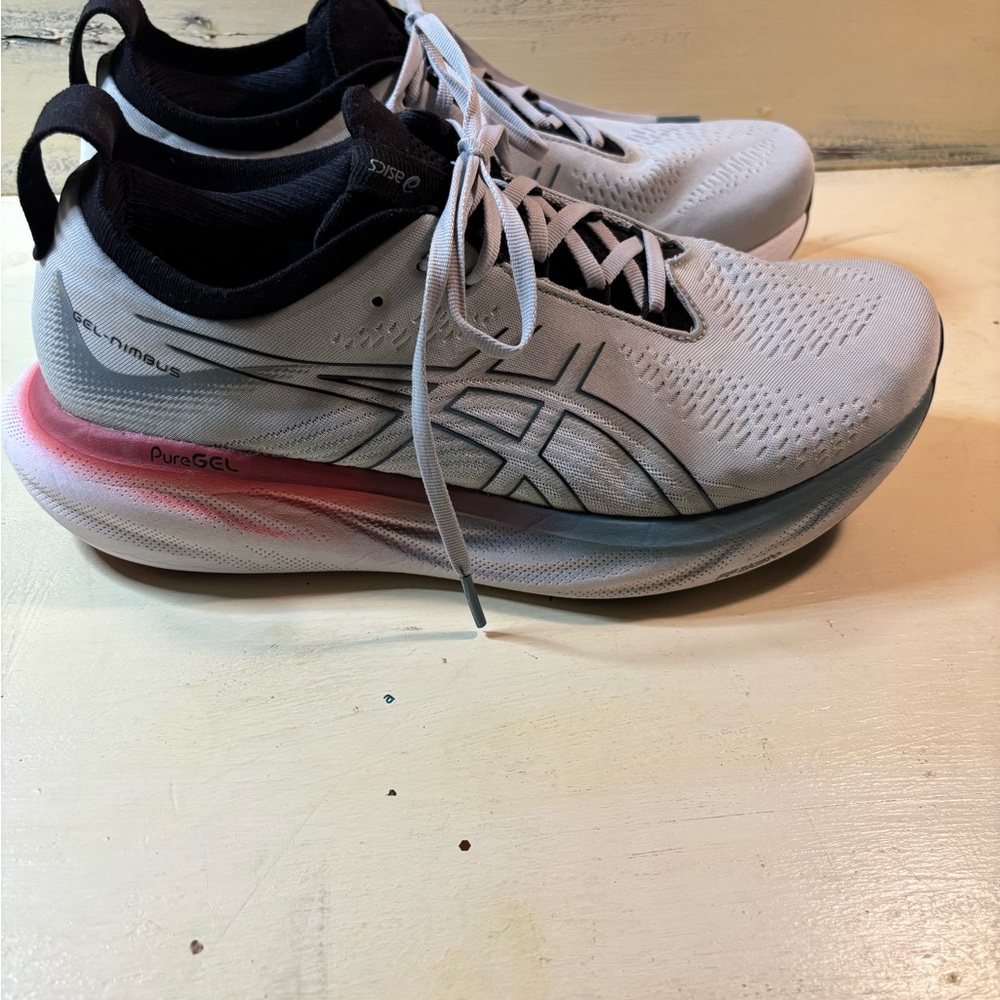 ASICS Gel-Nimbus Athletic Shoes - White and Pink